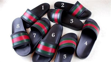 fake white gucci flip flops|authentic gucci slides.